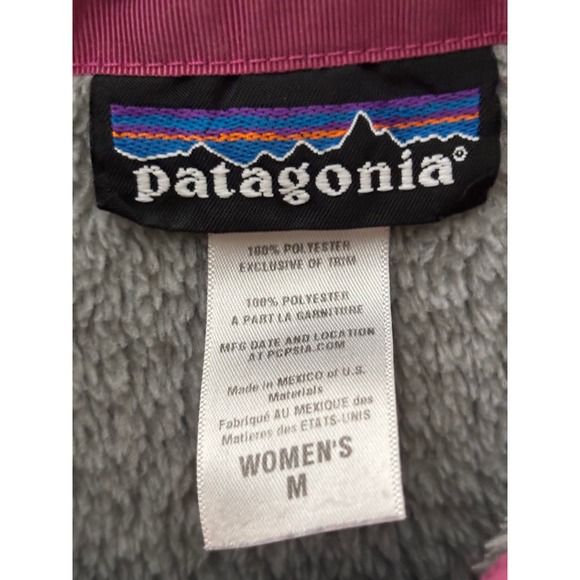 Patagonia Gray Pink Snap T Fleece Pullover Women's M Polartec Thermal Pro A890 - Picture 3 of 4